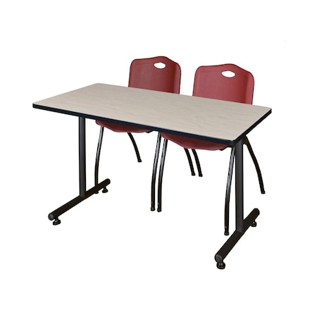 Kobe Rectangle Tables > Training Tables > Kobe Training Table & Chair Sets, 48 W, 30 L, 29 H, Maple MKTRCT4830PL47BY